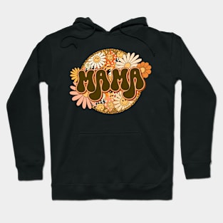 Mama Retro Groovy Floral Leopard Hoodie